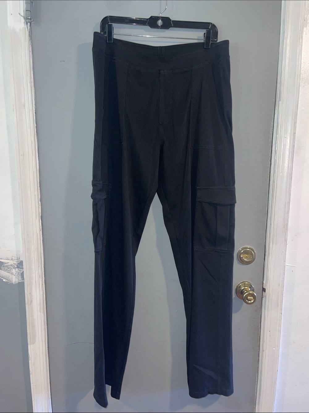 Halara‎ Black Flex Cargo Straight Leg Pockets Pull On Stretch XL Tall